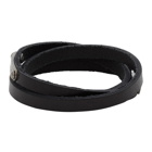 Saint Laurent Black Narrow Multi-Wrap ID Bracelet