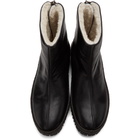 Kenzo Black Grained Leather Chelsea Boots