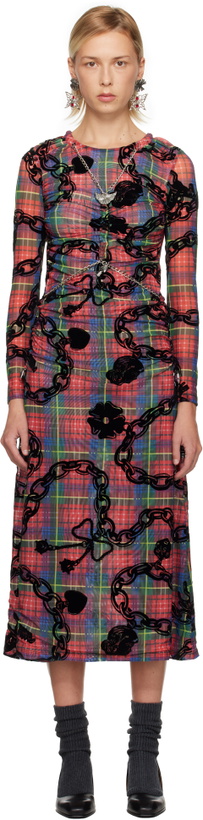 Photo: Chopova Lowena Multicolor Sonicscape Mesh Midi Dress