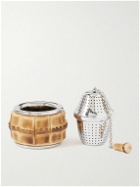 Lorenzi Milano - Bamboo and Chrome-Plated Tea Infuser