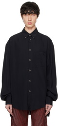 Mugler Black Fluid Piercing Shirt