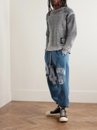 RRR123 - Enemy Tapered Logo-Print Cotton-Jersey Sweatpants - Cobalt