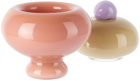 Helle Mardahl Pink & Off-White Bon Bon Sugar Dish