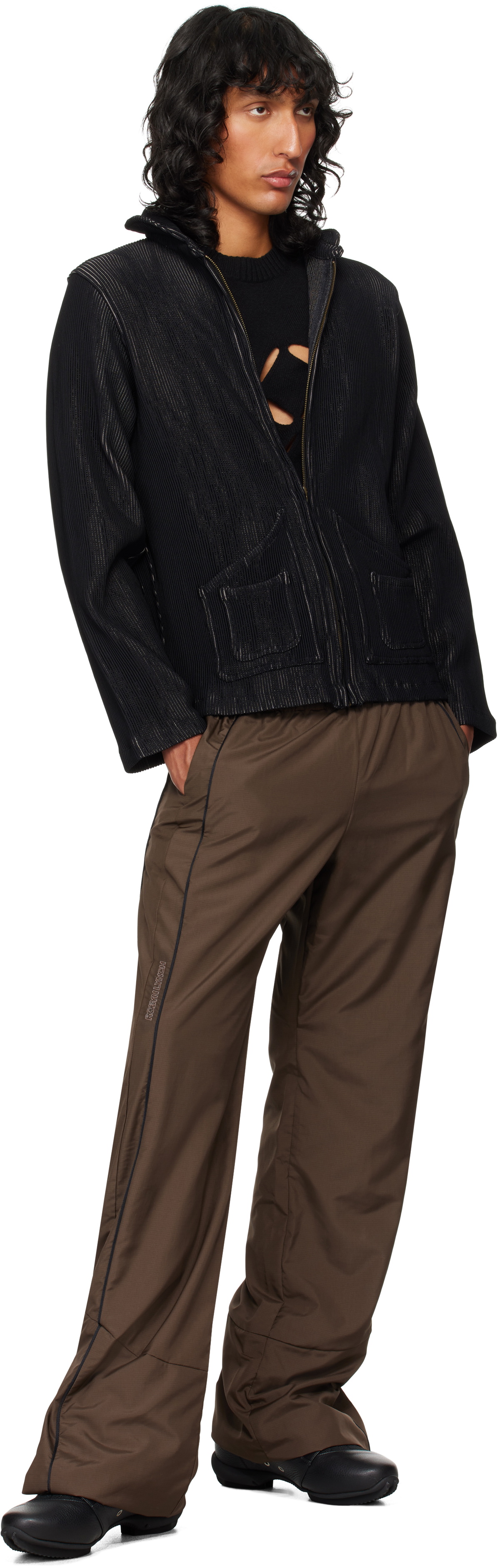 Robyn Lynch Brown Recycled Nylon Track Pants