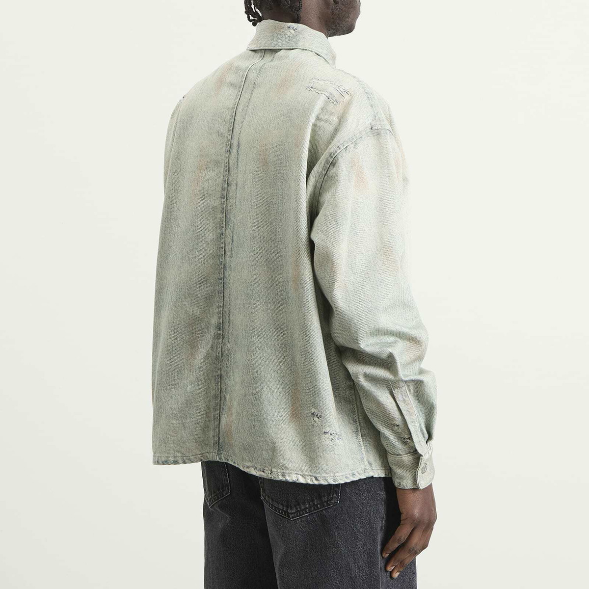 Won Hundred Men's Maza Printed Denim Shirt in Digital Painted