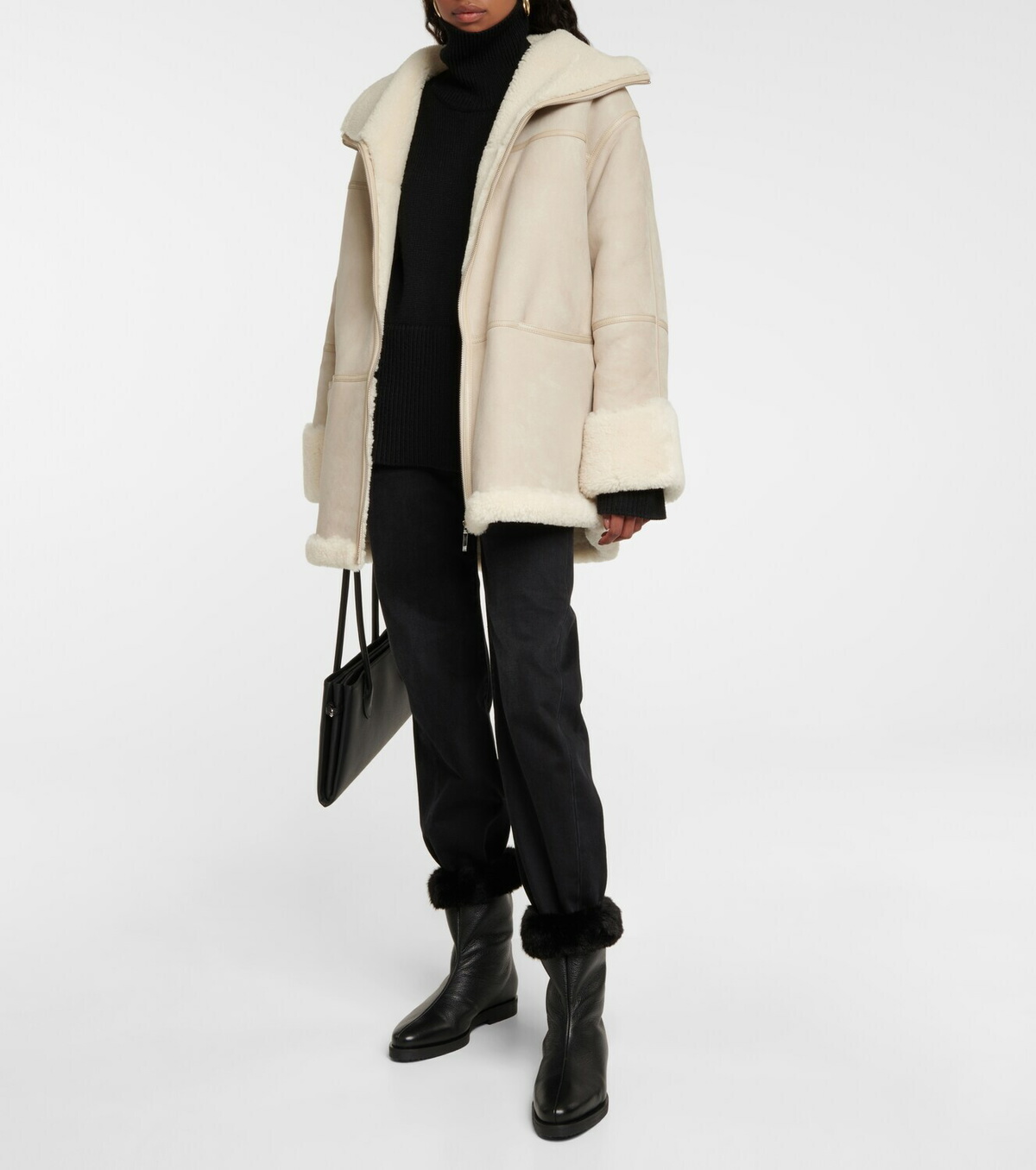 Toteme - Faux fur-lined leather ankle boots