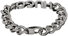 Hugo Silver Logo Plaque Bracelet
