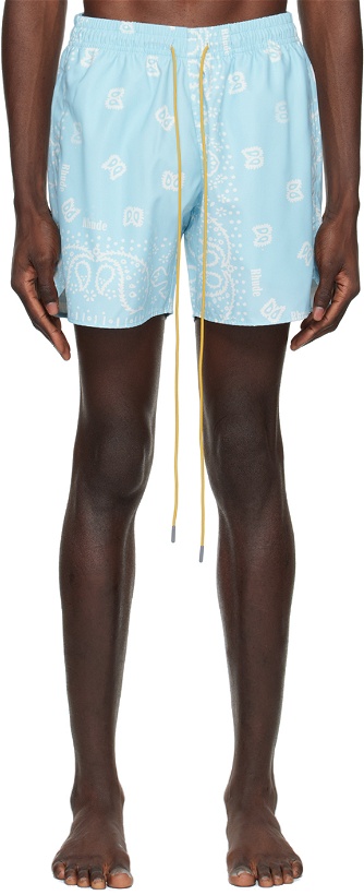 Photo: Rhude Blue Bandana Swim Shorts