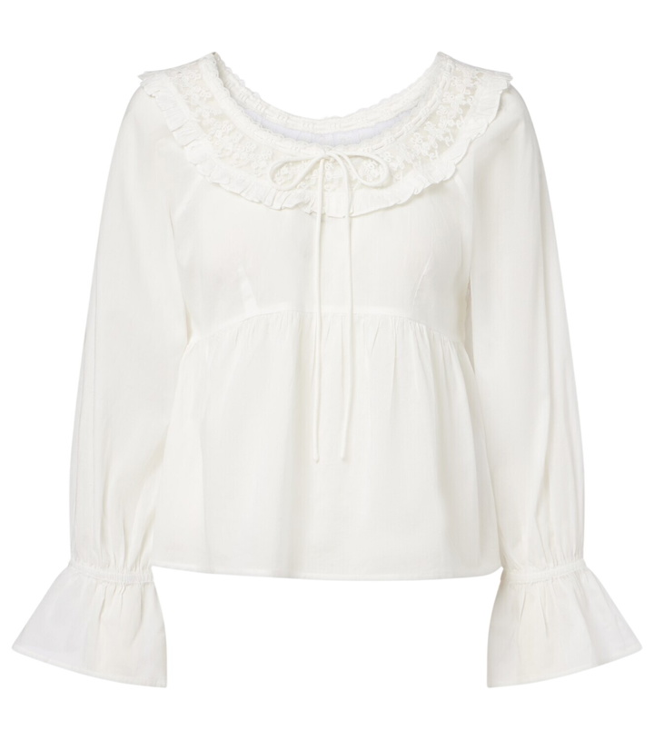 Photo: Posse Danielle lace-trimmed cotton blouse
