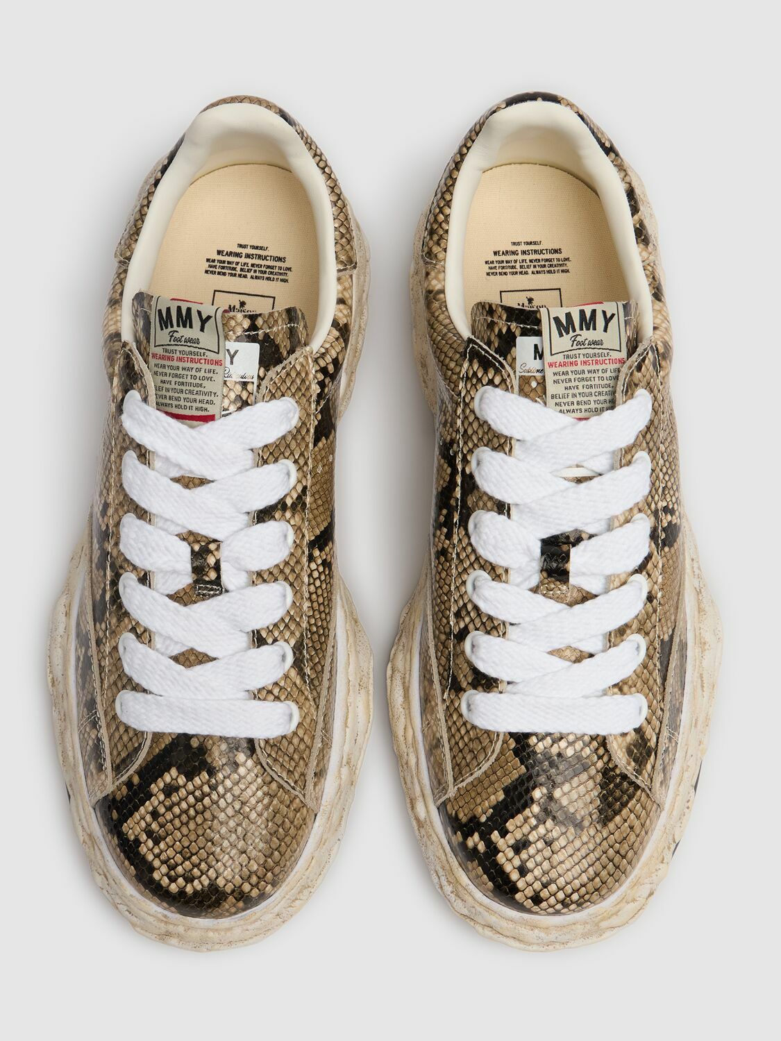MIHARA YASUHIRO Charles Python Print Low Sneakers