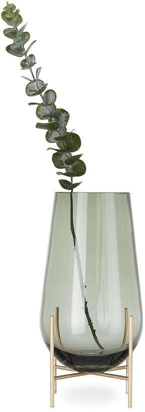 Photo: MENU Smoke Glass & Brass Small Échasse Vase
