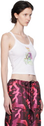 Anna Sui White Graphic Tank Top