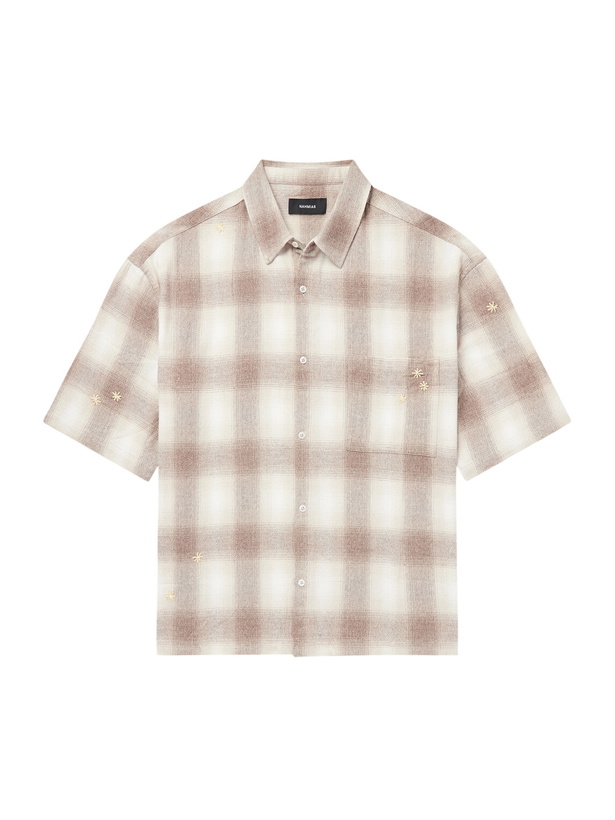Photo: NAHMIAS - Checked Cotton-Flannel Shirt - Neutrals