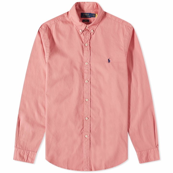 Photo: Polo Ralph Lauren Men's Lightweight Button Down Shirt in Desert Rose