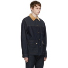 Marni Indigo Denim Paneled Workwear Jacket