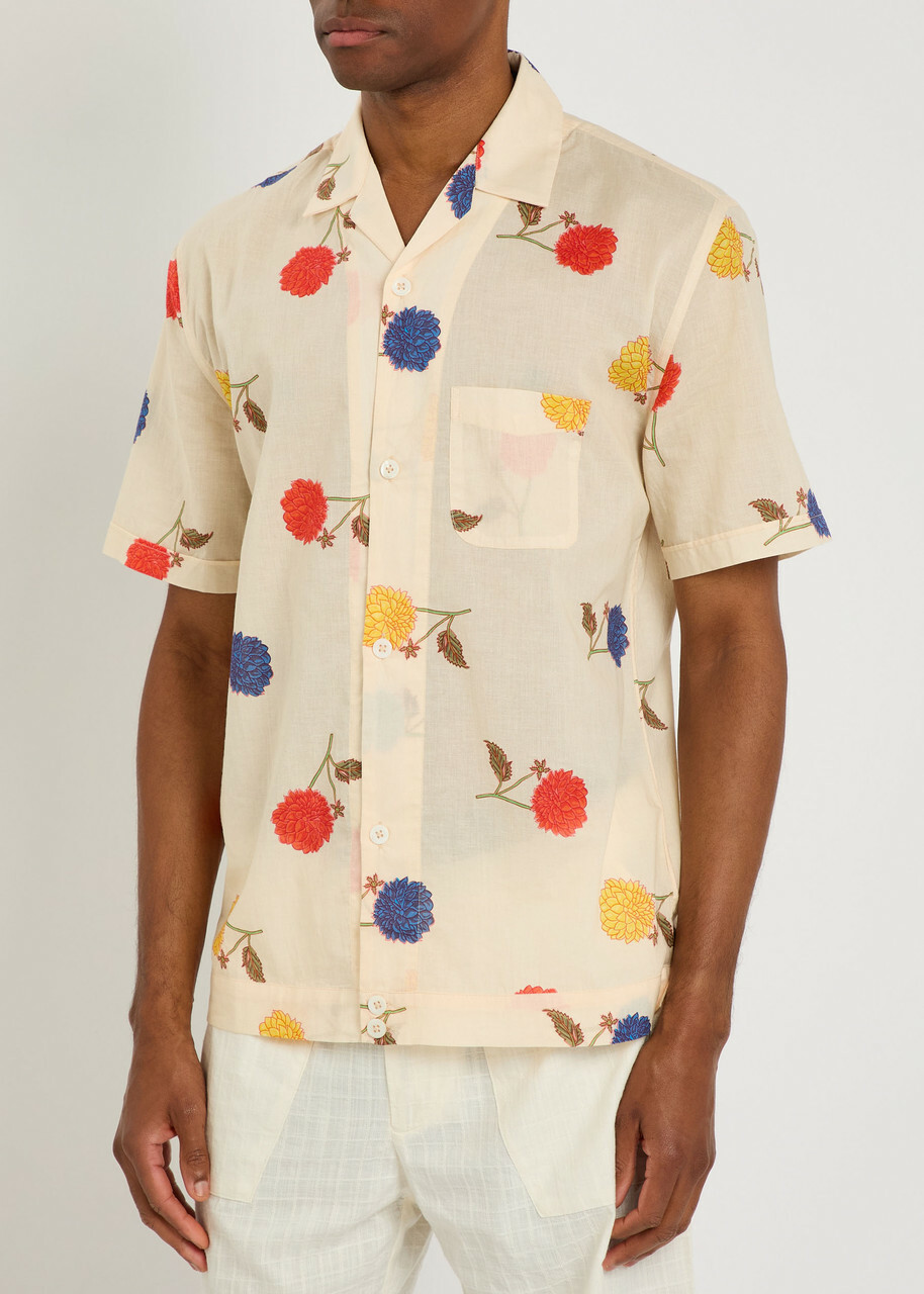 Smr Days Parasio Floral-print Cotton Shirt White