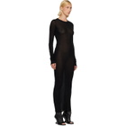 Rick Owens Black Tower Rib LS Midi Dress