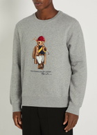Polo Ralph Lauren Golf Bear-print Cotton-blend Sweatshirt Grey