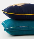Les-Ottomans Tropical embroidered linen cushion