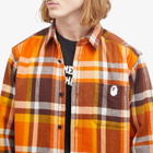 A Bathing Ape Men's Checked Overshirt in Orange