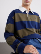 A.P.C. - Isaac Logo-Embroidered Striped Cotton Polo Shirt - Blue