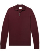 Brioni - Slim-Fit Wool Half-Zip Sweater - Burgundy