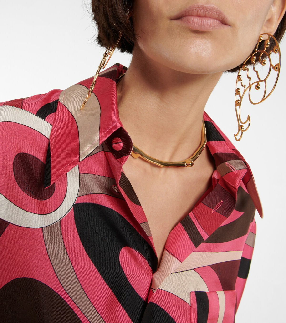 Pucci - Gold-plated pendant cuff choker