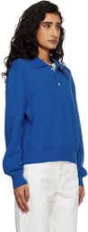 Dunst Blue Cashmere Collared Sweater Polo