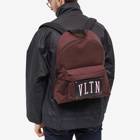 Valentino Men's VLTN Colour Tech College Backpack in Burgundy/Black/Multi