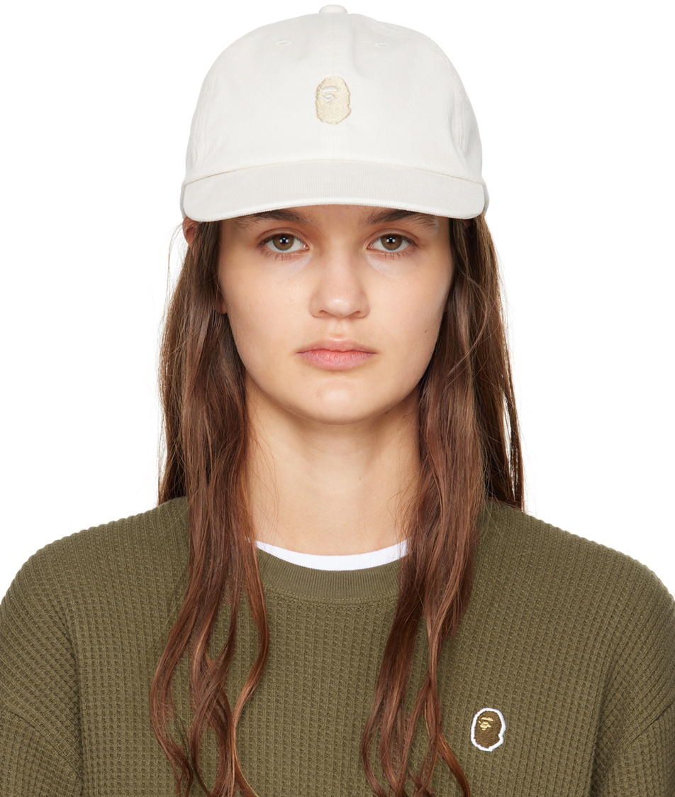 BAPE White One Point Cap A Bathing Ape