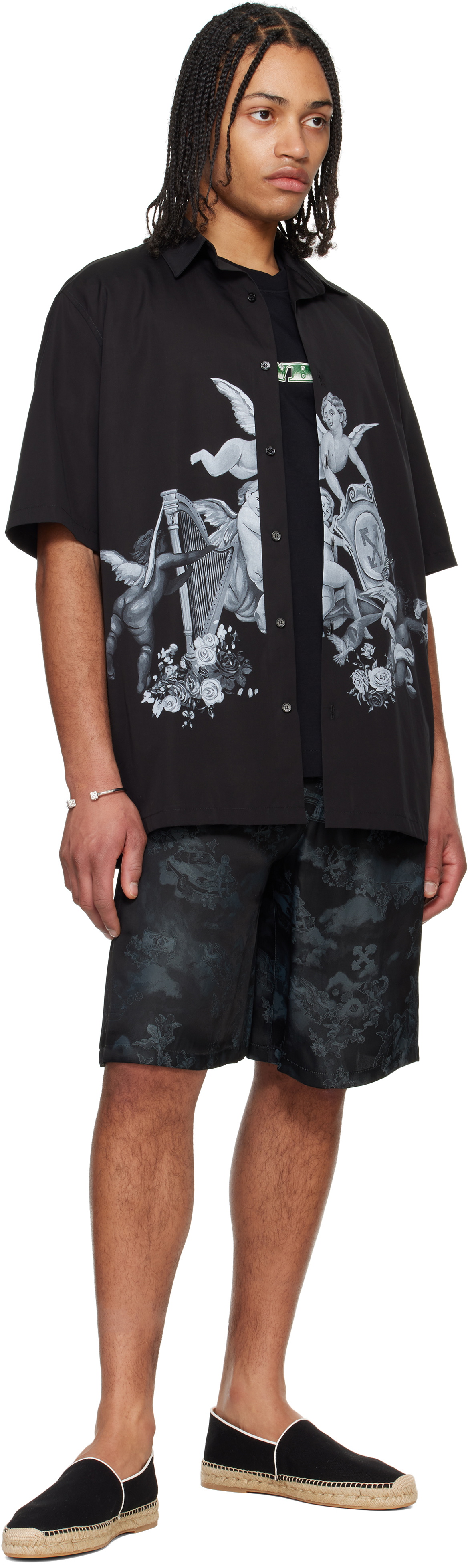 Off-White Black Jacquard Fresco Bowling Shorts