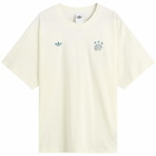END. x adidas T-Shirt in Off White/Real Teal