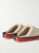 Mulo - Suede-Trimmed Shearling Slippers - Neutrals