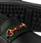 Gucci - Ayrton Webbing-Trimmed Horsebit Leather Driving Shoes - Black