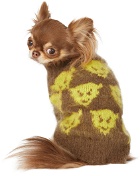 Ashley Williams Brown & Yellow Intarsia Devil Dog Sweater