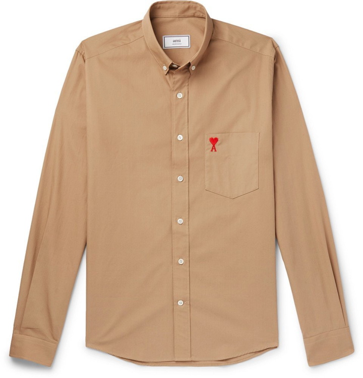 Photo: AMI - Slim-Fit Button-Down Collar Cotton Oxford Shirt - Men - Brown