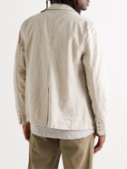 FOLK - Unstructured Crinkled Cotton and Linen-Blend Blazer - Neutrals