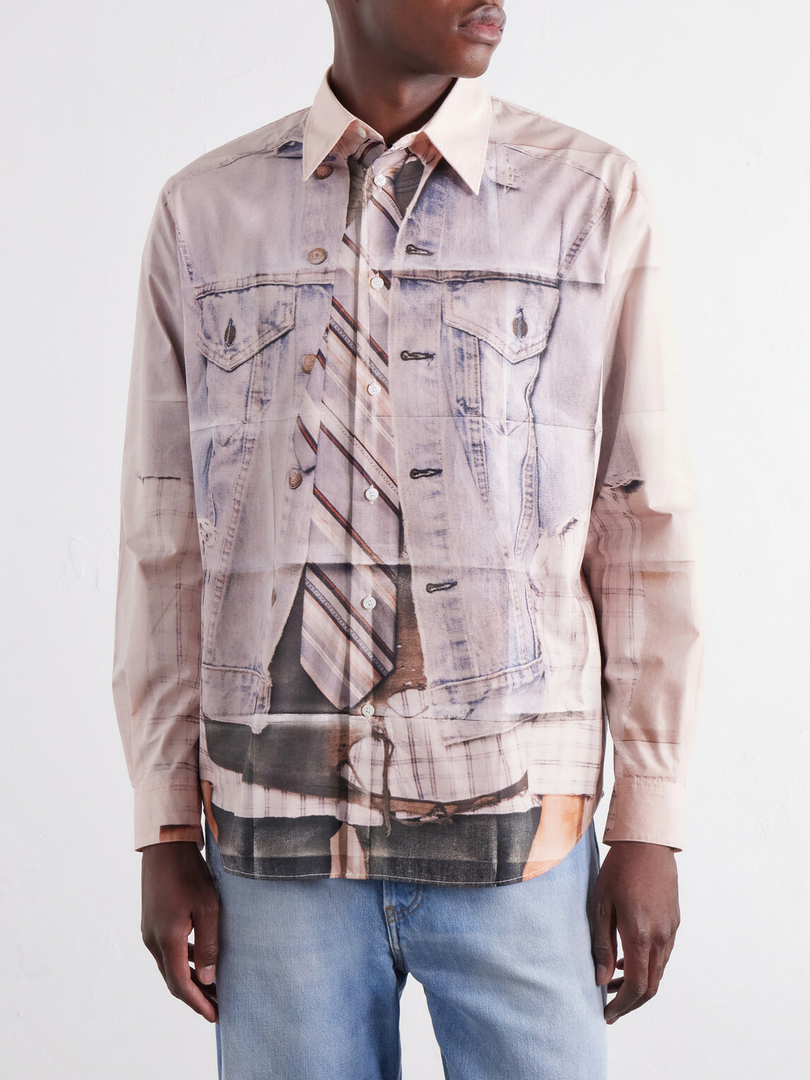 Acne Studios - Trompe-L'oeil Cotton-Poplin Shirt - Pink