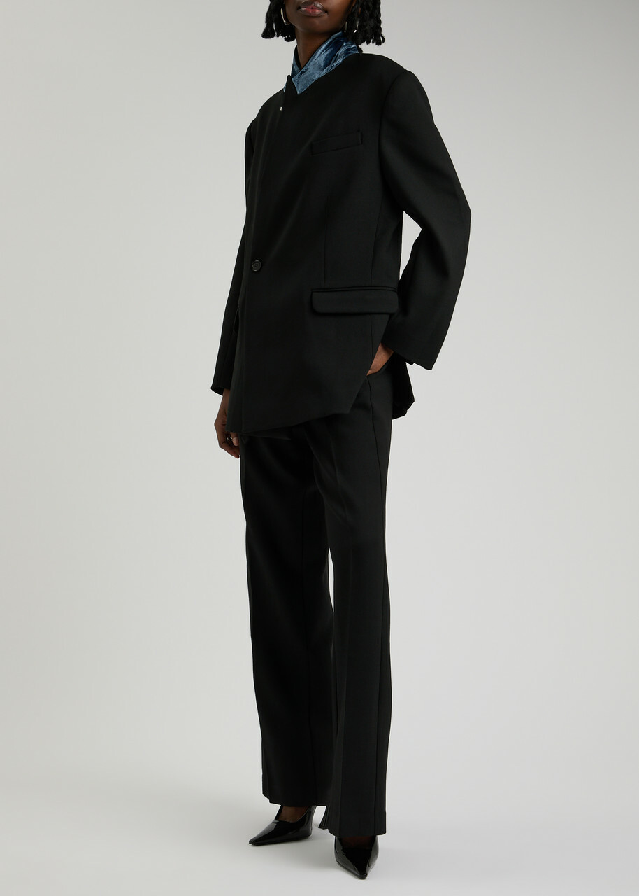 Paris Georgia Basil Straight-leg Twill Trousers Black