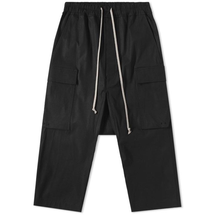 Photo: Rick Owens Drawstring Cropped Cargo Pant Black