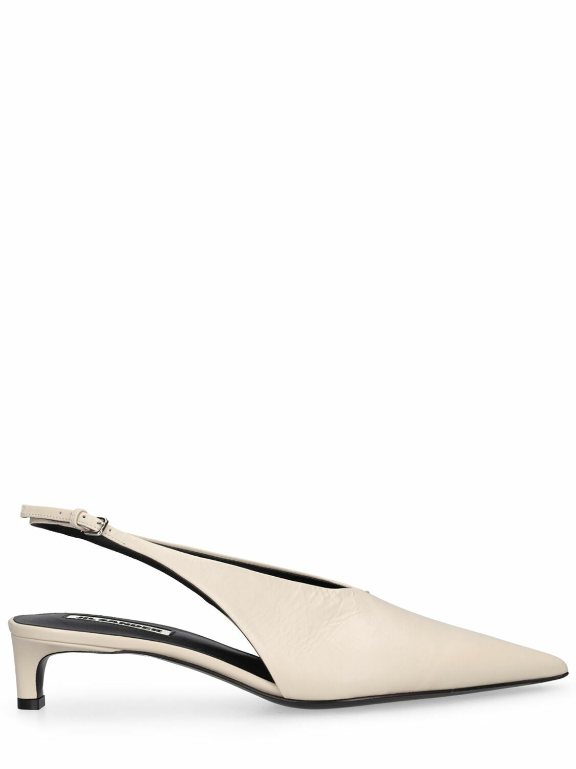 JIL SANDER - 35mm Leather Kitten Heel Slingbacks Jil Sander