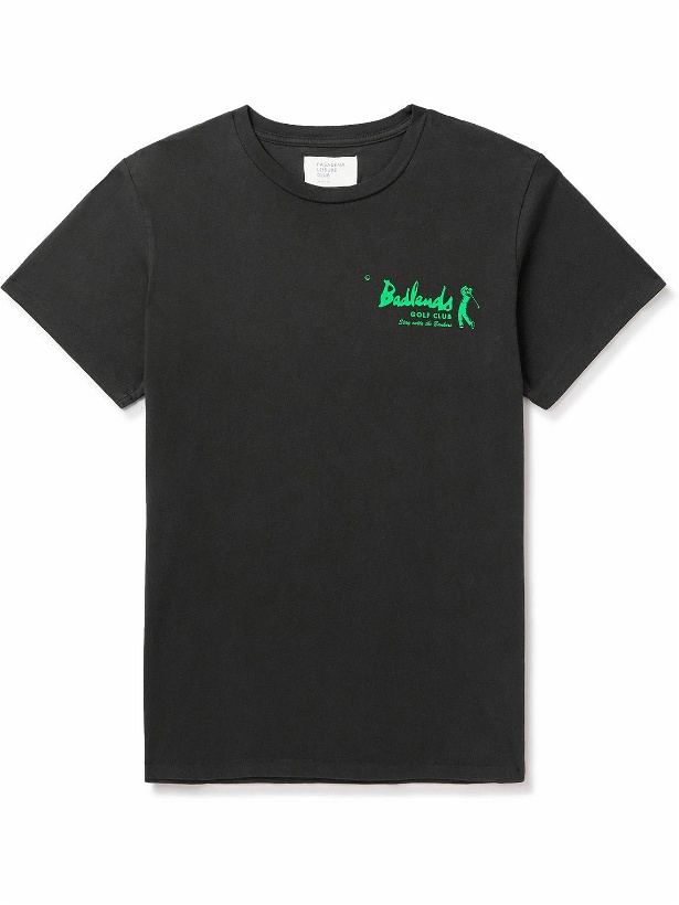 Photo: Pasadena Leisure Club - Badlands Printed Cotton-Jersey T-Shirt - Black
