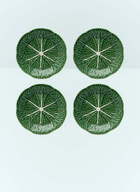 Bordallo Pinheiro Set Of Four Couve Dessert Plates