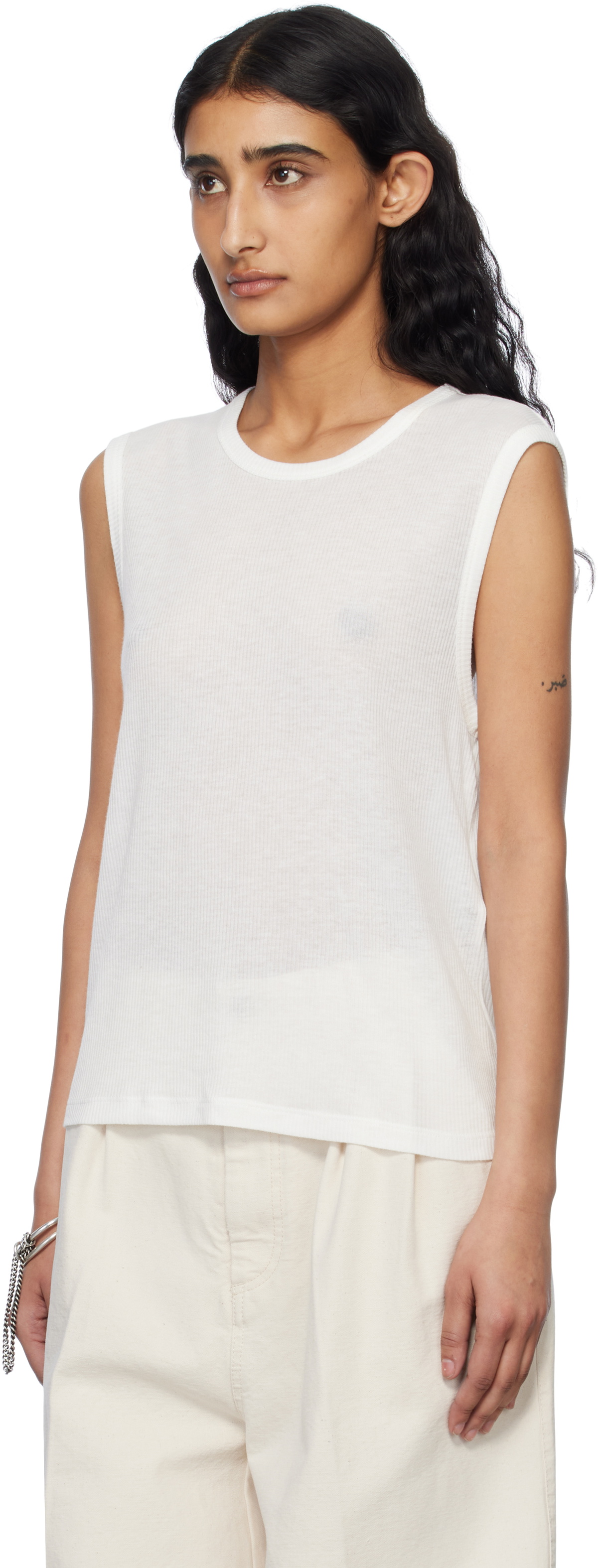 Ann Demeulemeester White Biba Sleeveless Tank Top