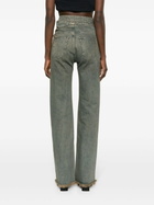 Jade Cropper Grey Cut-Out Straight-Leg Jeans