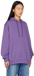 MSGM Purple Maxi Logo Print Hoodie