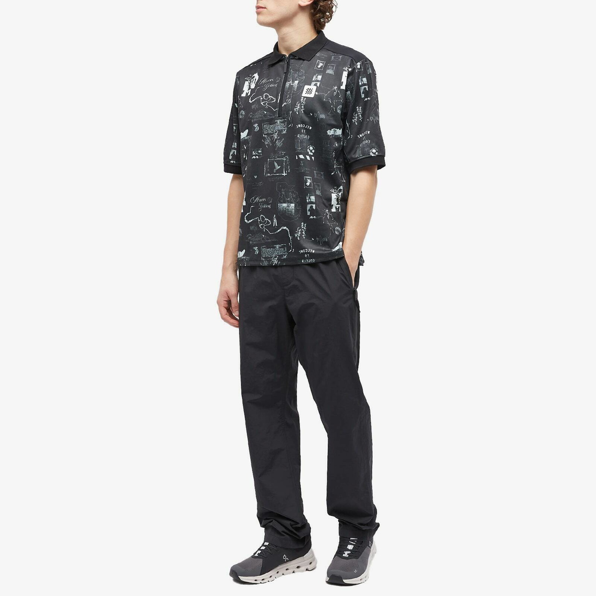 Manors Golf Men's Jersey Polo Shirt in Black