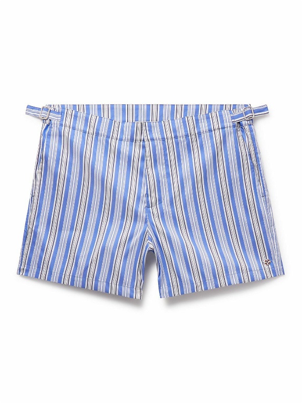 Photo: Loro Piana - Kito Straight-Leg Mid-Length Striped Swim Shorts - Blue