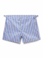Loro Piana - Kito Straight-Leg Mid-Length Striped Swim Shorts - Blue