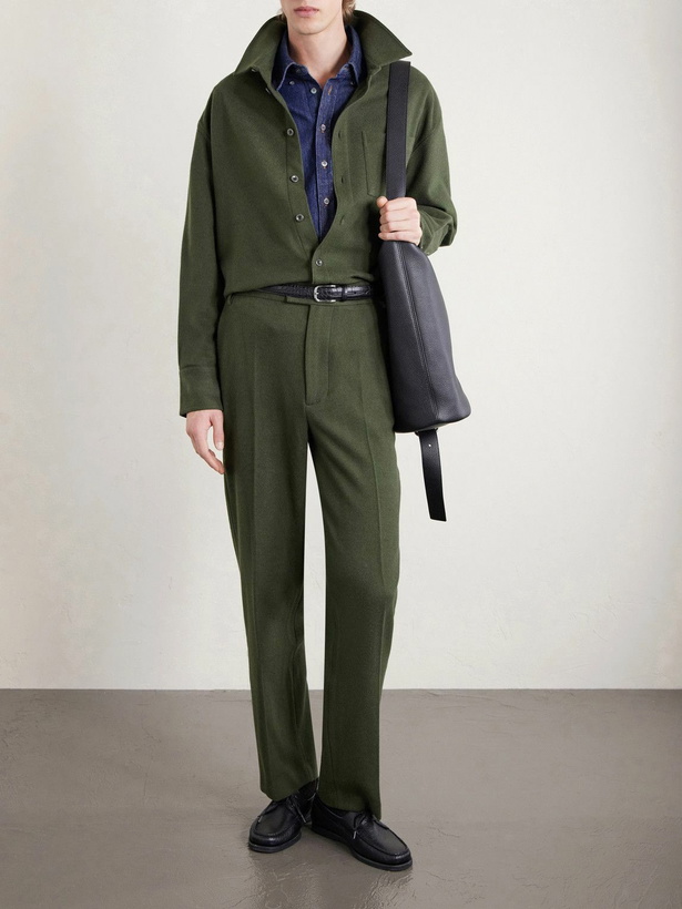 Photo: The Elder Statesman - Wool, Silk and Cashmere-Blend Overshirt - Green